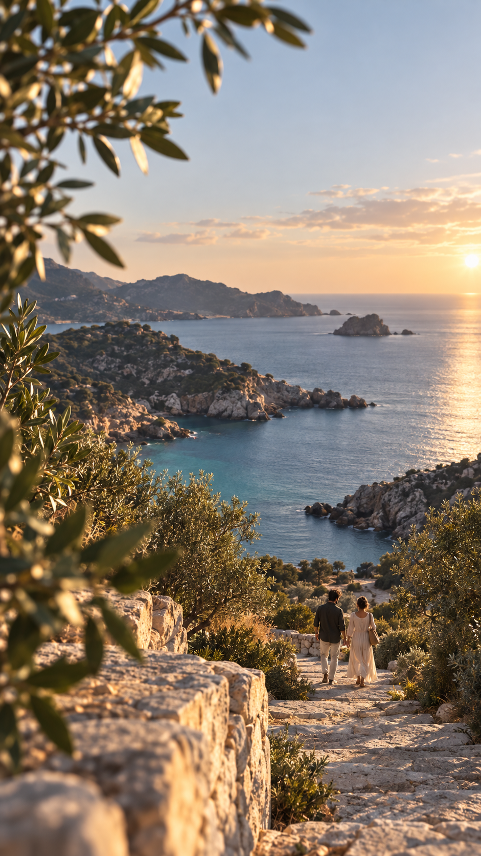 Un sentiero verso una baia mediterranea